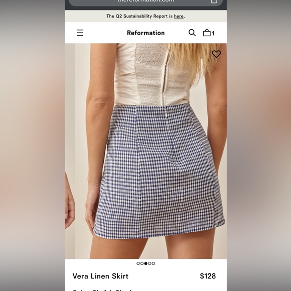 NWOT Reformation Vera Linen Skirt - Picture 6 of 9